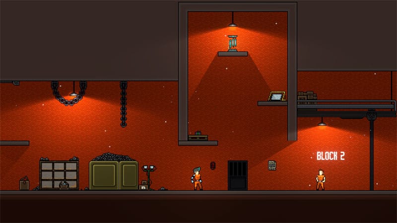 Gameplay moment with platforming and strategic elements.