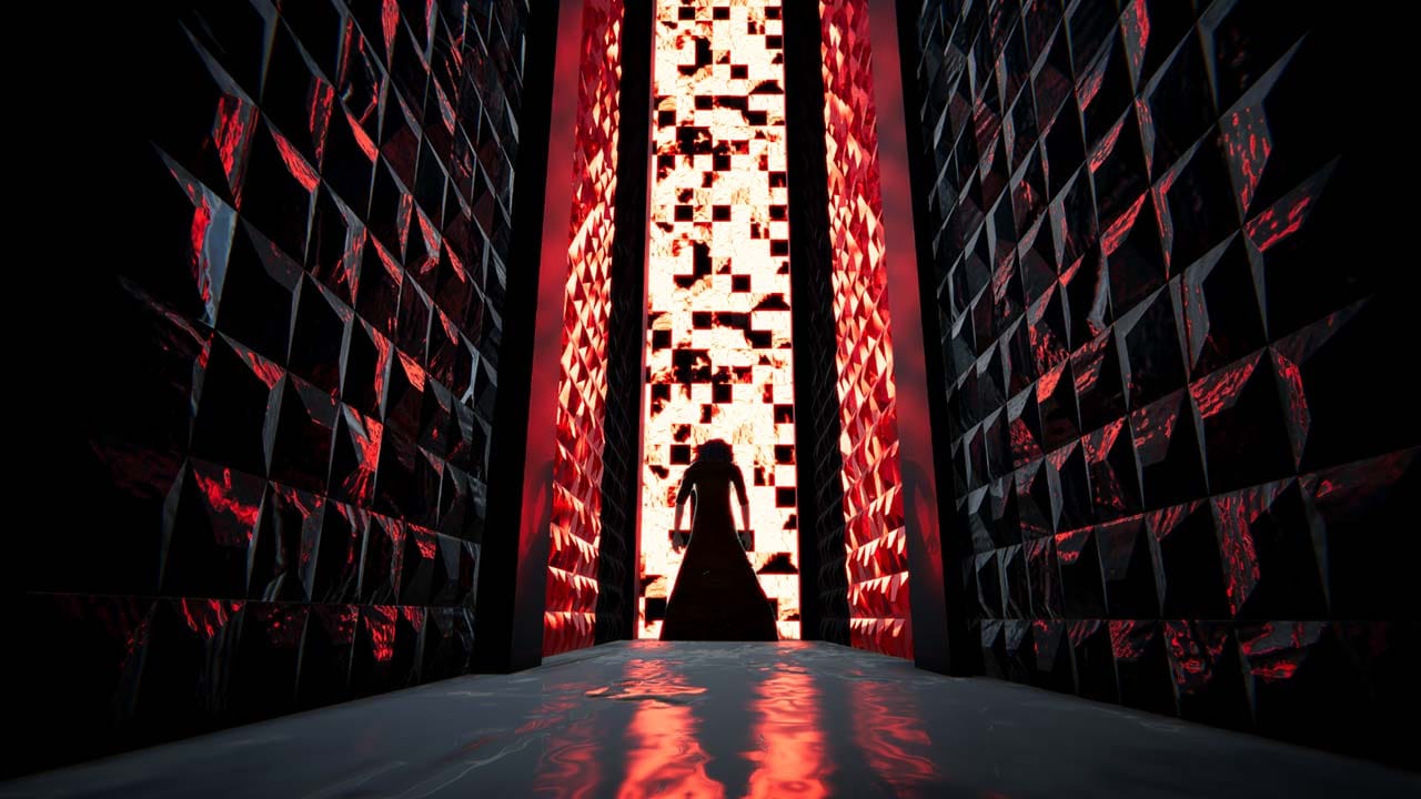 Dimly lit corporate office corridor representing The Empty Desk psychological thriller setting