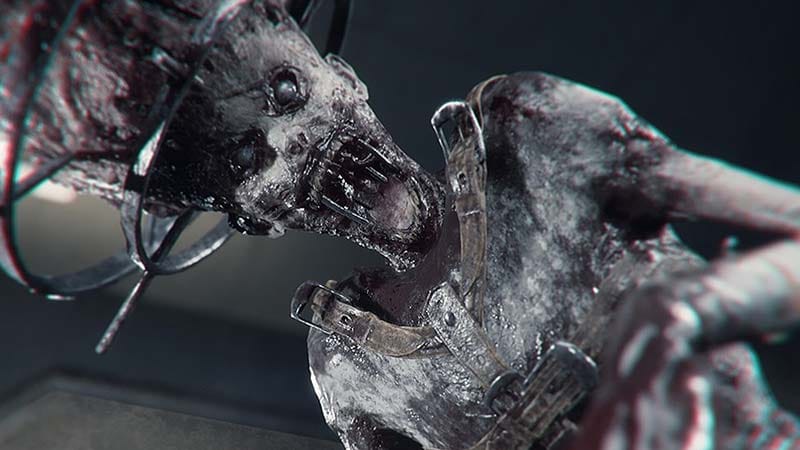 Gameplay scene showing a first-person exploration environment with atmospheric lighting