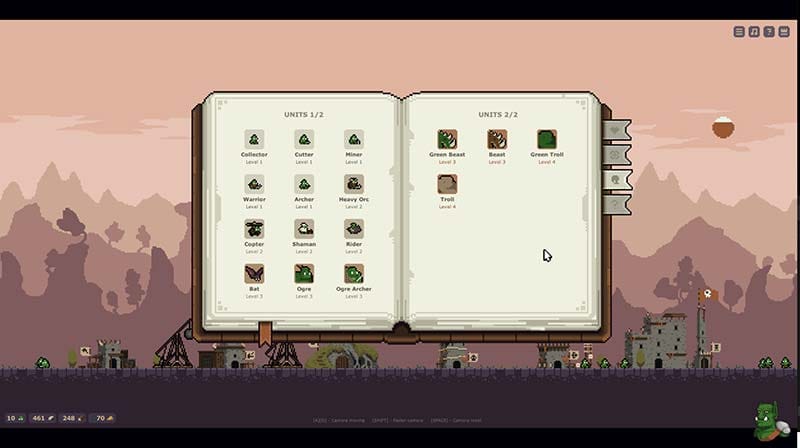 Pixel art environment view of a human fortress