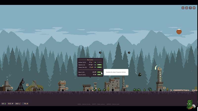 Gameplay scene showing an orc army preparing for a siege