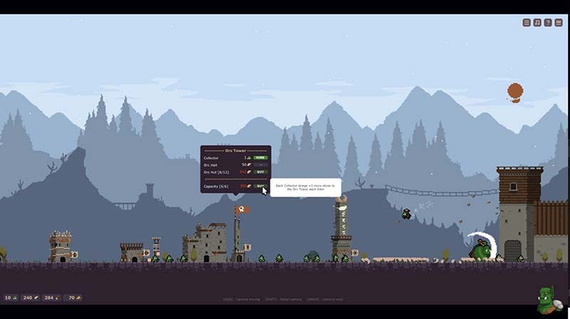 Gameplay view of a castle under attack