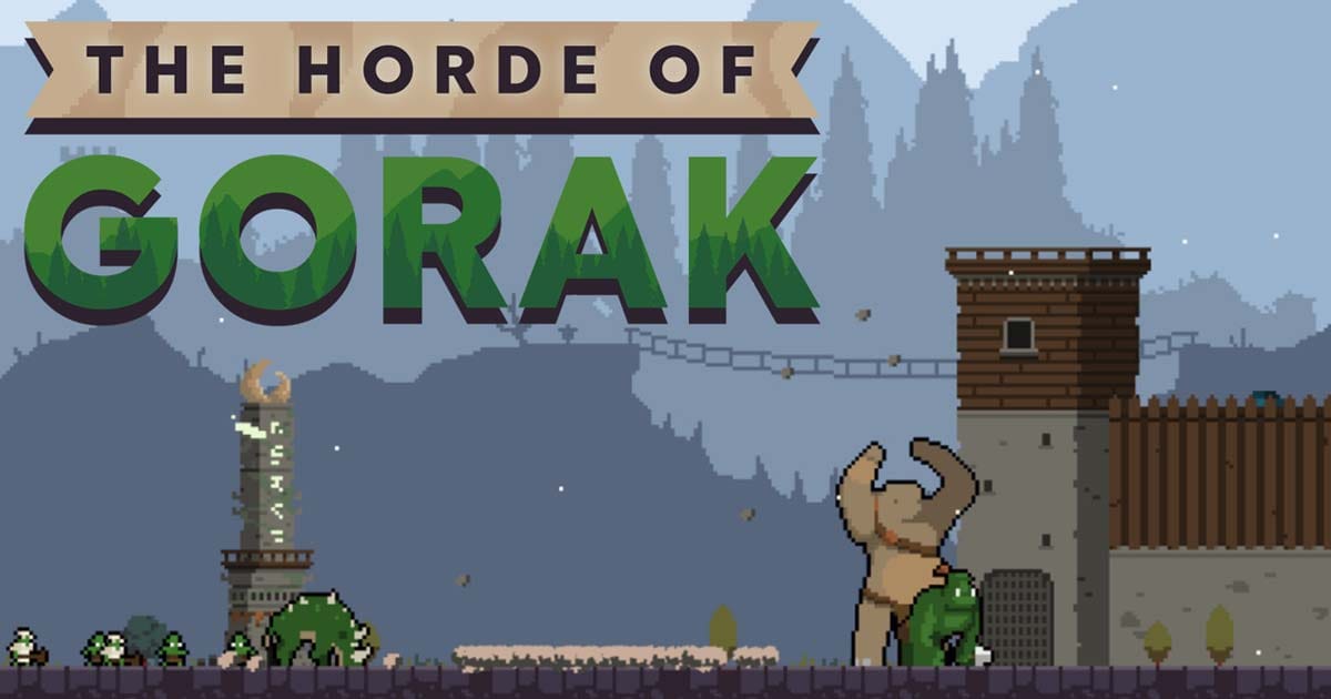 Promotional artwork for The Horde of Gorak featuring an orc horde and castle
