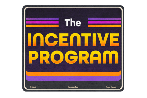 The Incentive Program title logo displayed in retro corporate terminal typography