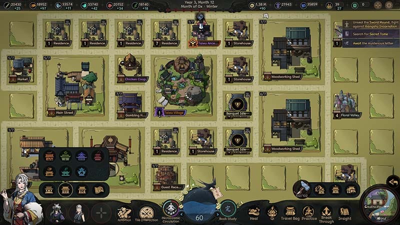 Gameplay scene showing character interface during RPG progression