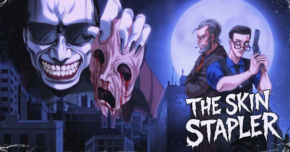 Promotional artwork showing a detective in the decaying city of Carrion City