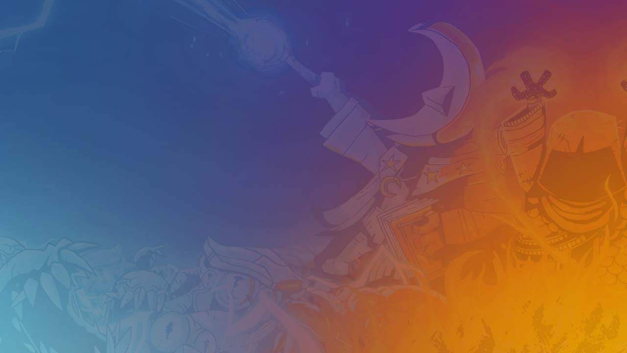 Top-down view of a magical battlefield with wizards battling waves of enemies