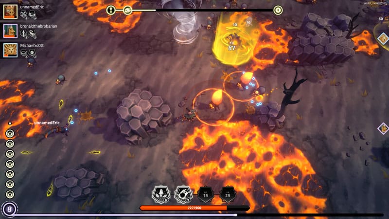 Interface screen showing spell upgrades and equipment loadout options