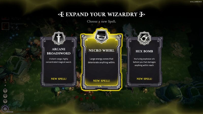 Early gameplay scene with basic movement and spellcasting in combat