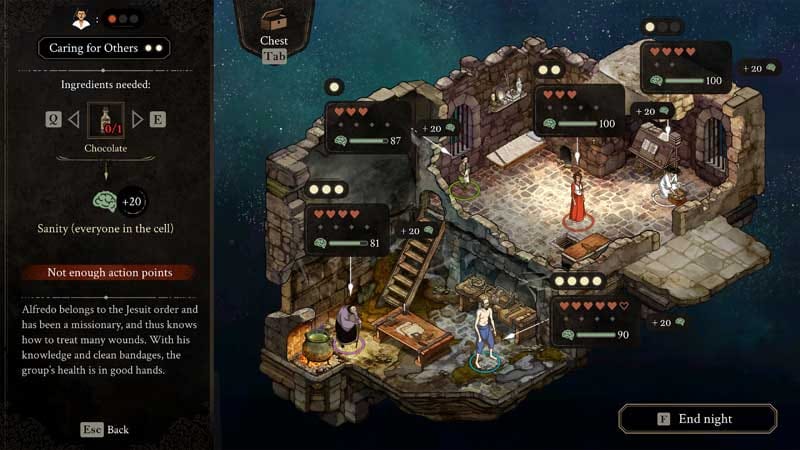 Ability upgrade screen showing character skills and progression nodes