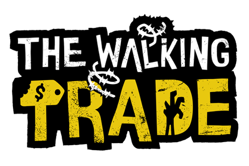 The Walking Trade logo with bold lettering and post-apocalyptic shop theme