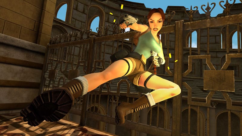 Graphics toggle comparison showing original and remastered visuals side by side