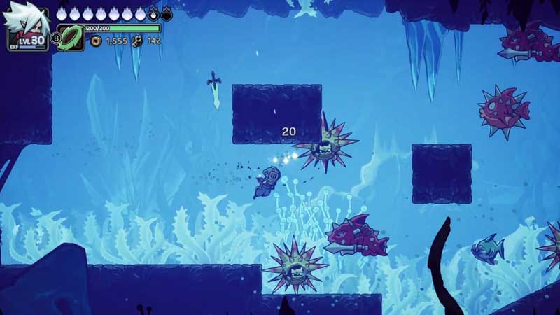 Dungeon exploration view with platforming paths and hidden passages