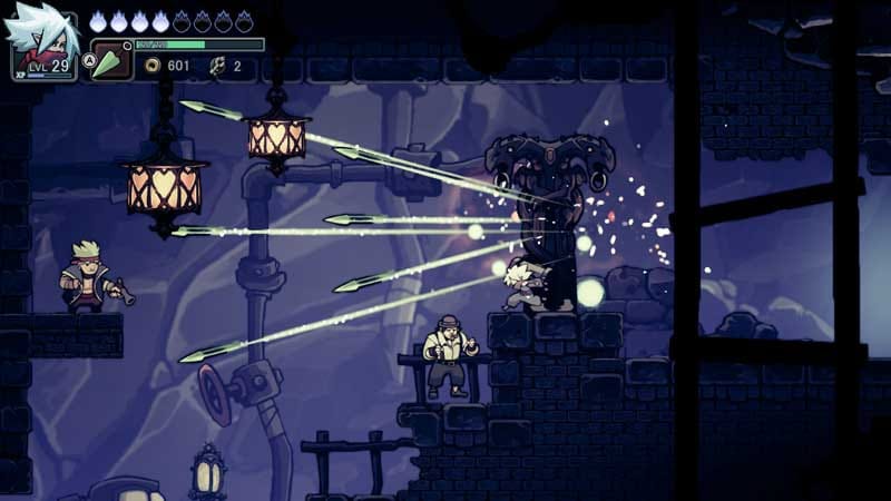 Intense dungeon battle with multiple enemies in a confined arena