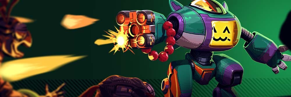 Gameplay banner showing fast paced co op shooter action