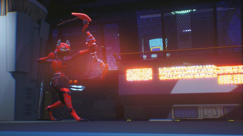 Battle against waves of enemies in an action shooter encounter