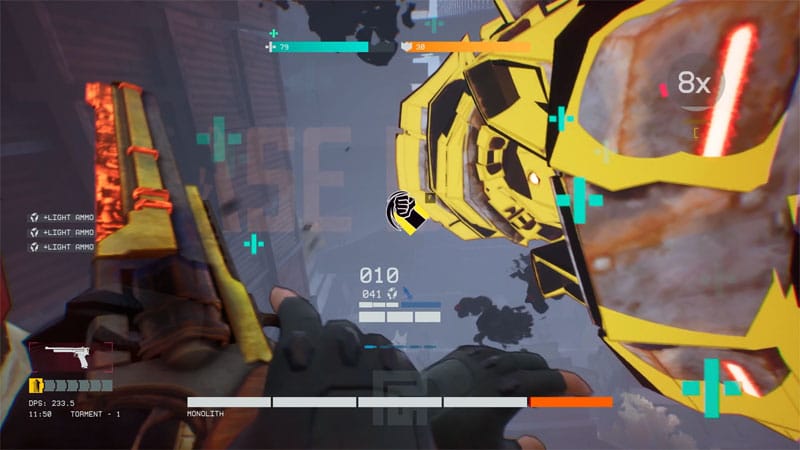 Bullet hell firefight inside ruined Antarctic city in UNYIELDER