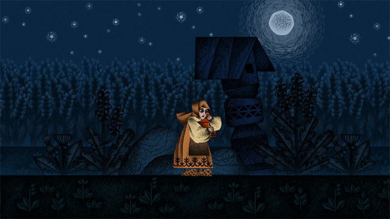 Stylized dark fantasy adventure gameplay from a 2D folklore game