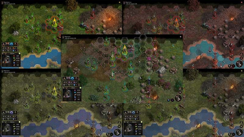 Large scale battle with multiple units acting during AI turn sequence