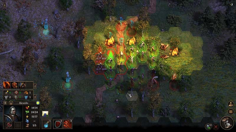 Forest combat where terrain is modified to reveal hidden enemy archer positions