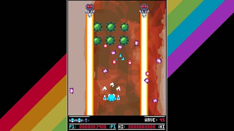 Gameplay view showing intense combat with multiple enemies on screen