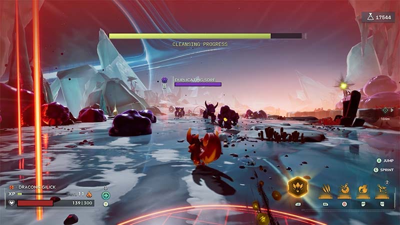 Resource collection scene with eggs and genetic materials