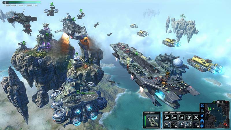 Gameplay scene showing tactical combat with futuristic military units