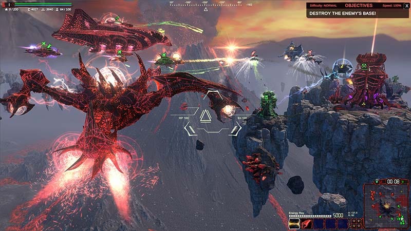 Gameplay view showing exploration across a futuristic combat environment