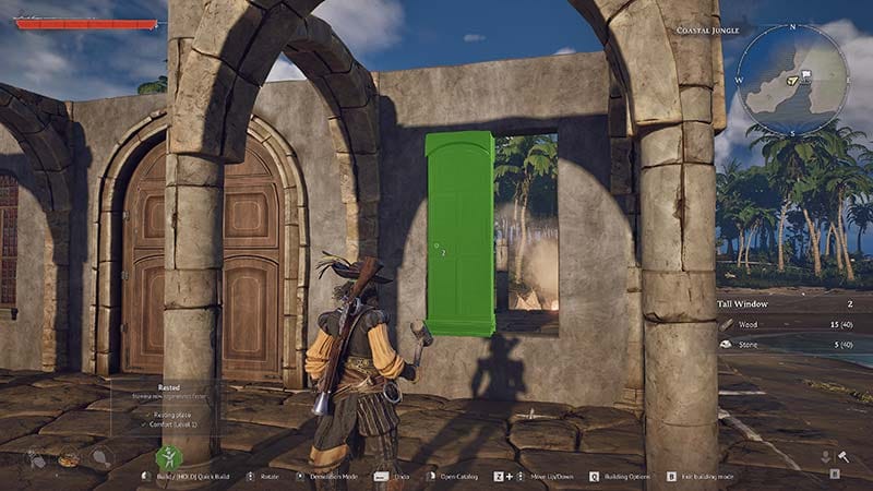 Procedural island environment with cliffs, vegetation, and paths