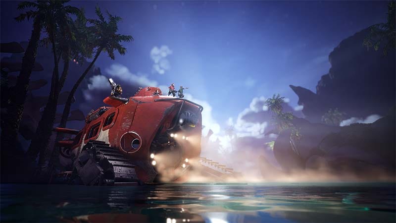 Gameplay scene showing a crew encountering threats during a salvage expedition