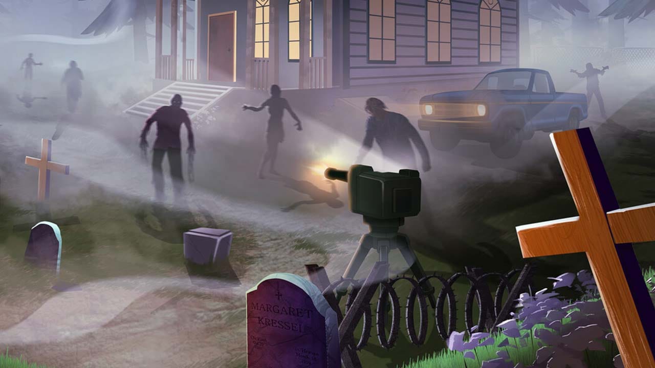Zombie Graveyard Simulator atmospheric gameplay scene