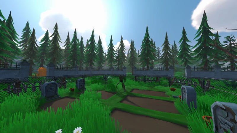 Zombie Graveyard Simulator gameplay screenshot showing graveyard management tasks
