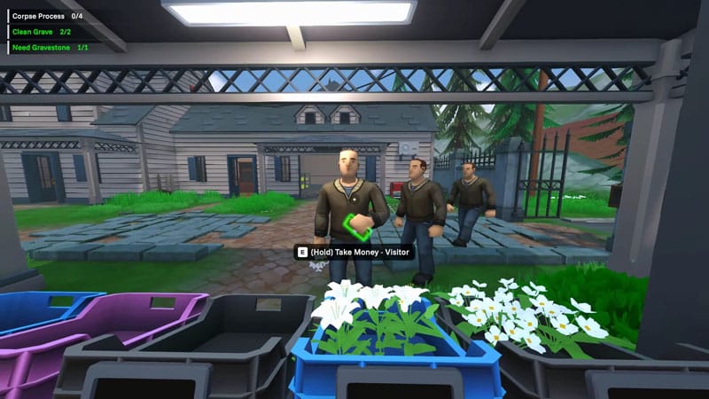 Farming and crafting elements in Zombie Graveyard Simulator gameplay