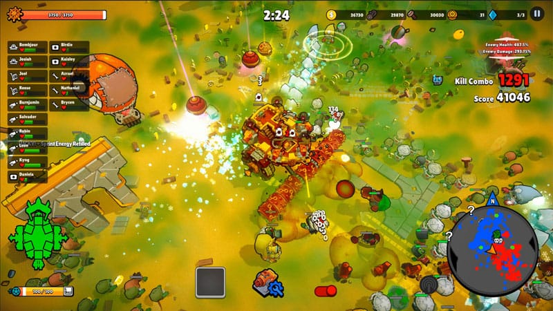 Wave-based PvE survival gameplay scene