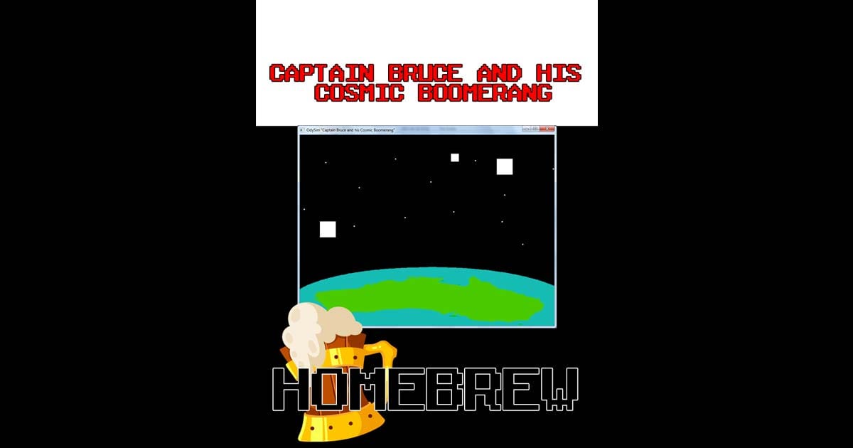 Red vs Blue OdySim gameplay screenshot on fan-made box art for PC-based simulation