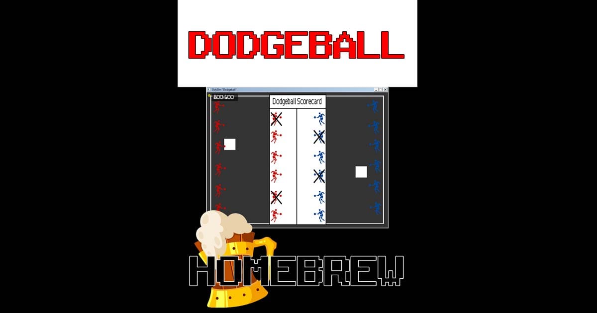 Dodgeball gameplay screenshot from a fan-made homebrew game running on an Odyssey emulator