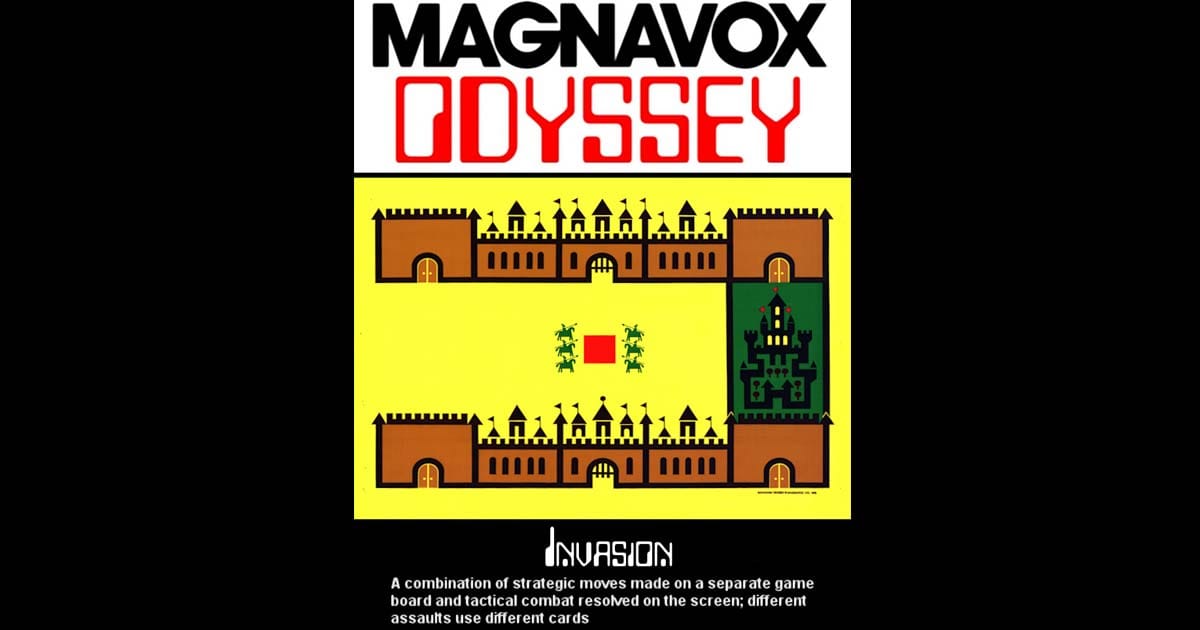 Invasion 1972 Magnavox Odyssey fan box art showing game title and classic packaging